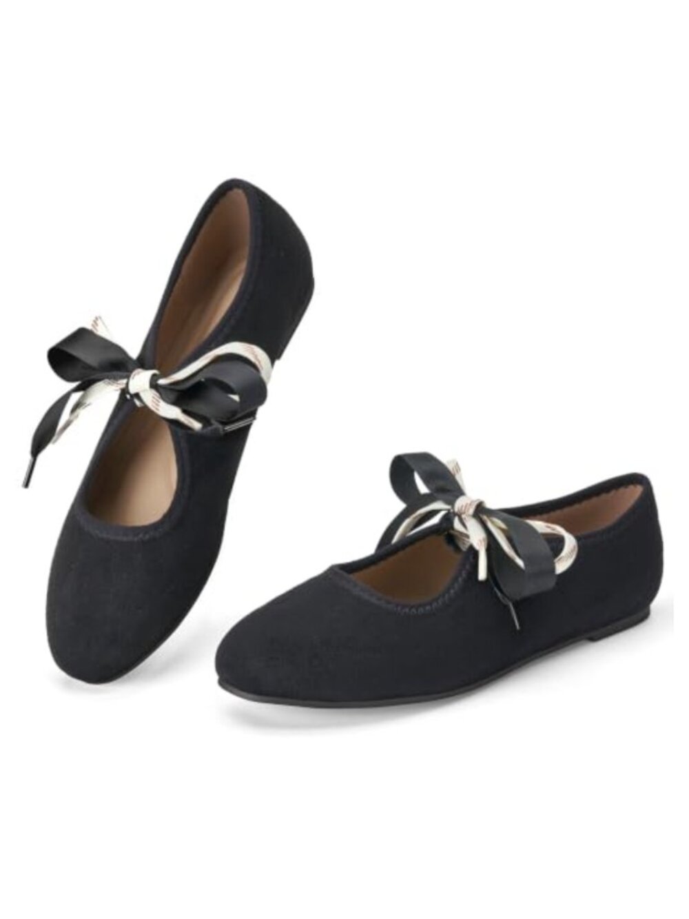 Mary Jane Ballet Flats Lace Up Women's Comfort Memory Foam Casual